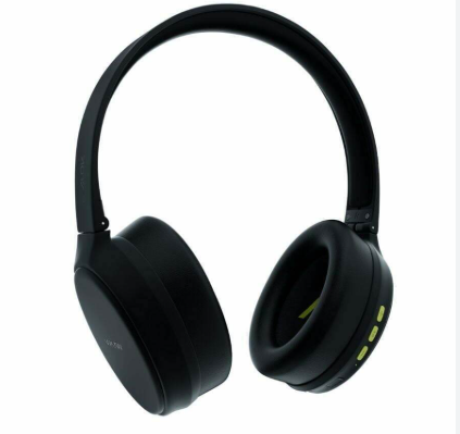 Fone de ouvido headphone custo-beneficio WAAW by Alok em preto, com design over-ear moderno e detalhes em verde neon nos botões laterais