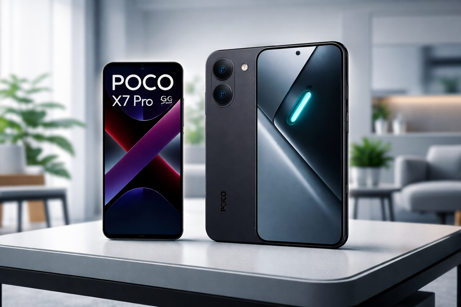 POCO X7 Pro vs POCO X8 Pro em ambiente moderno comparação custo benefício 2026 com smartphones lado a lado